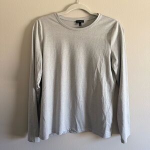 Talbots shimmer Long Sleeve Crewneck Shirt - Silver Gray size medium